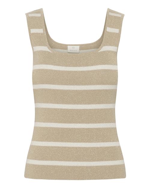 Kaffe Sticktop 'KAMorita'  mørkebeige / hvid