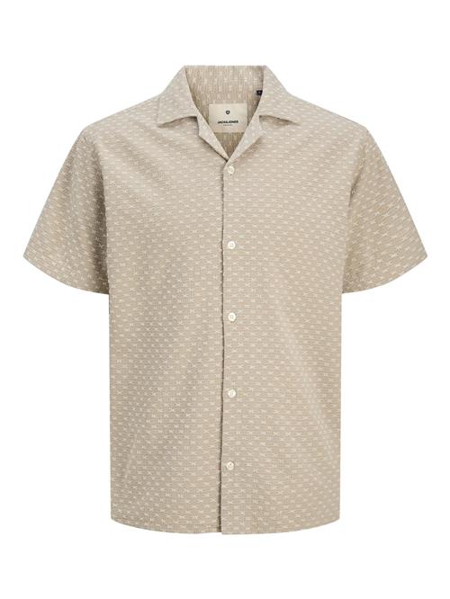 JACK & JONES Skjorte  mørkebeige / hvid