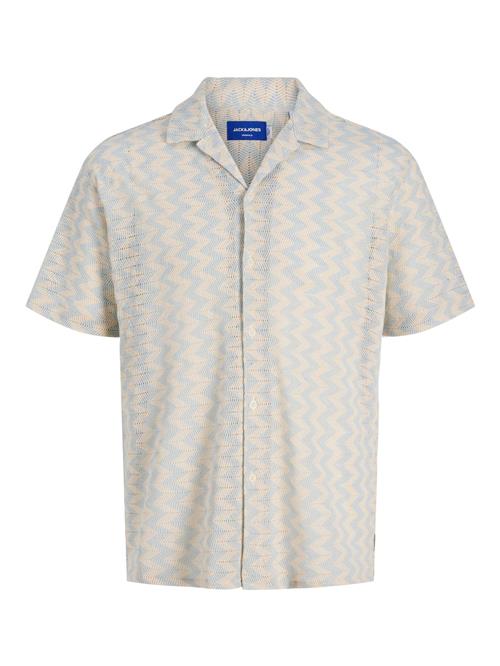 JACK & JONES Skjorte 'JORSummer Luke'  creme / lyseblå