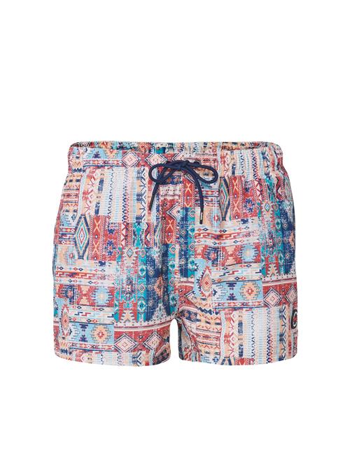 KOROSHI Badeshorts  lyseblå / abrikos / rød / hvid