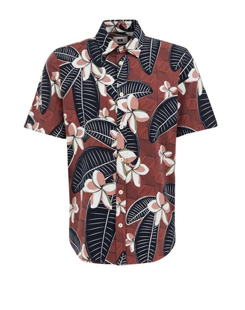 WE Fashion Skjorte  gammelrosa / mørkerød / sort / hvid