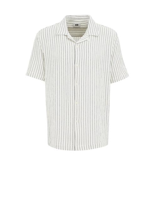 WE Fashion Skjorte  sort / offwhite