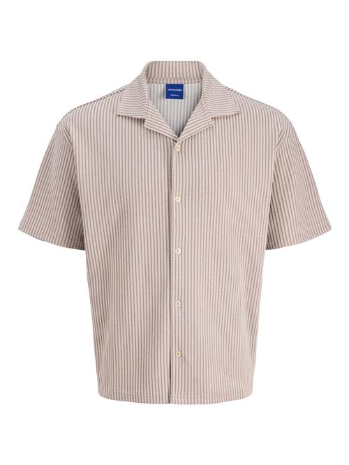 JACK & JONES Skjorte 'JORSUMMER'  brun / hvid