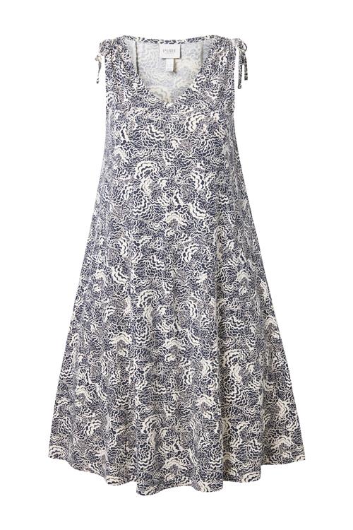 Ulla Popken Kjole  marin / hvid