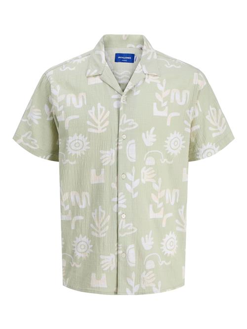 JACK & JONES Skjorte  beige / grøn / hvid