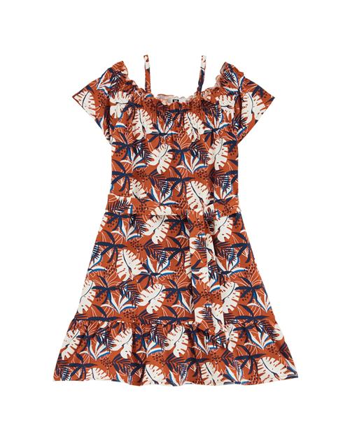 WE Fashion Kjole  royalblå / brandrød / sort / hvid