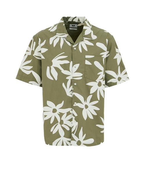 WE Fashion Skjorte  oliven / hvid