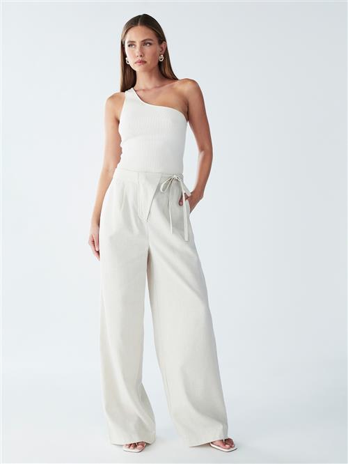 Willa Bukser med lægfolder 'Glen'  elfenben