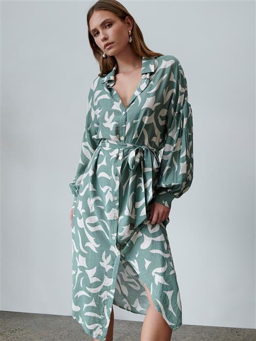 St MRLO Blusekjole 'Birmingham'  creme / smaragd