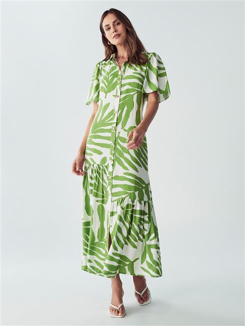 Willa Blusekjole 'Bea'  kiwi / hvid