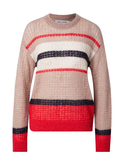 Samsøe Samsøe Pullover 'Sarosalia'  creme / greige / knaldrød / sort