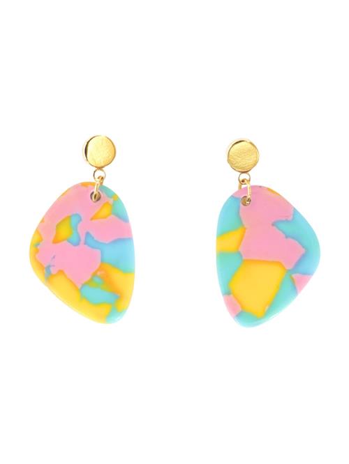 Fräulein Wunder Øreringe 'Amy'  azur / gul / guld / lyserød