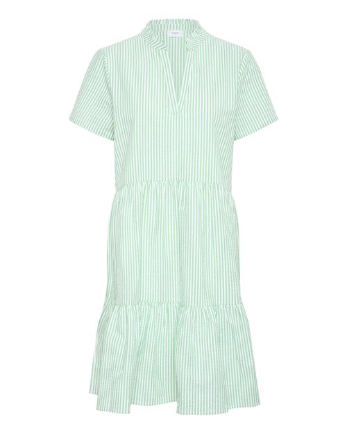 SAINT TROPEZ Kjole 'Elmiko'  lysegrøn / hvid