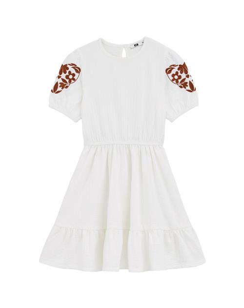 WE Fashion Kjole  carminrød / naturhvid