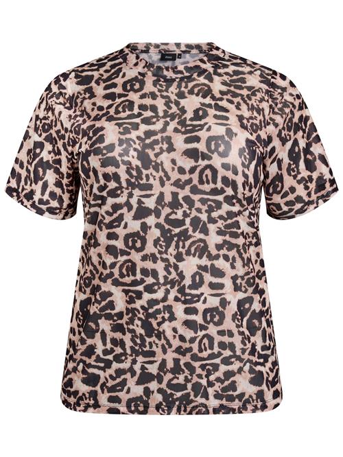 Zizzi Bluse 'EULLA'  lysebrun / mørkebrun