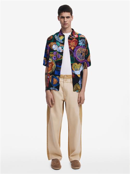 Desigual Skjorte  blå / lilla / brandrød / sort