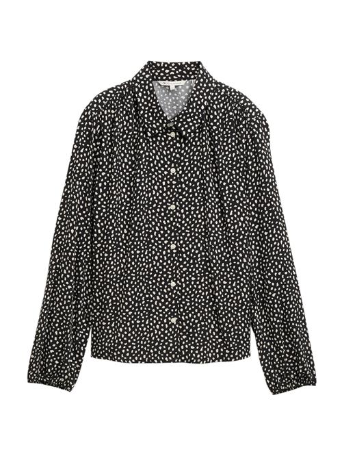 TOM TAILOR DENIM Bluse  sort / offwhite