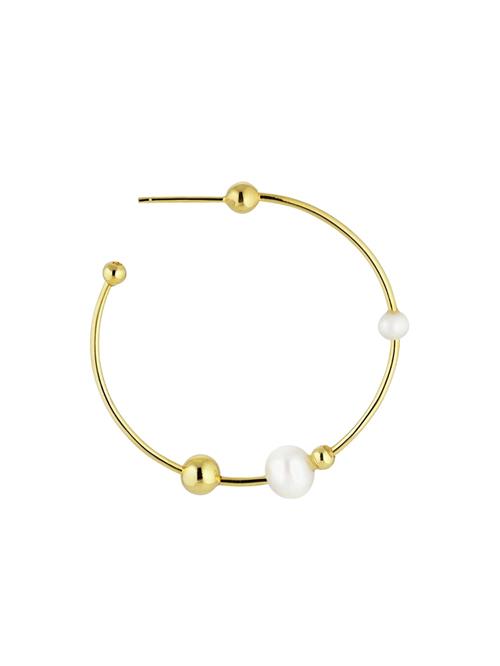 Jane Kønig Øreringe 'Atomic'  guld / perlehvid