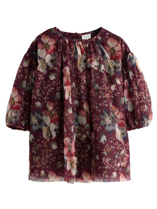 Next Kjole  beige / smaragd / cyclam / lys rød