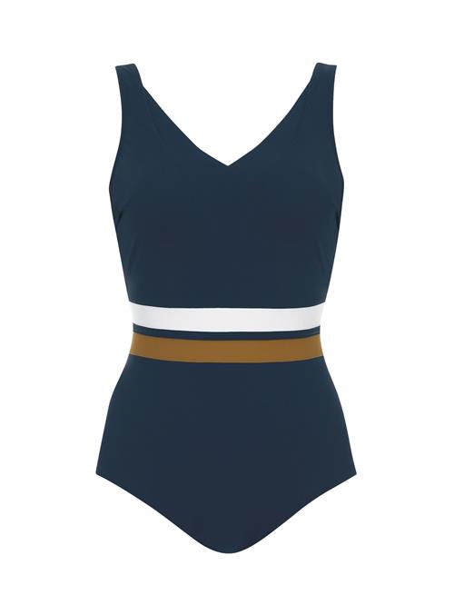 SUNFLAIR Badedragt  navy / karamel / hvid