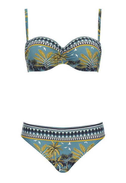 OLYMPIA Bikini  røgblå / grøn / sort / hvid