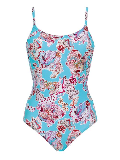 OLYMPIA Badedragt  lyseblå / lyselilla / rød / hvid