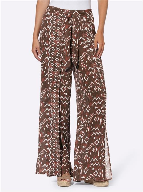 heine Bukser  kastaniebrun / mørkebrun / hvid