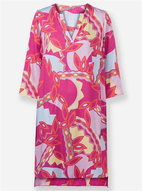 heine Kjole  lyseblå / lysegul / orange / fuchsia