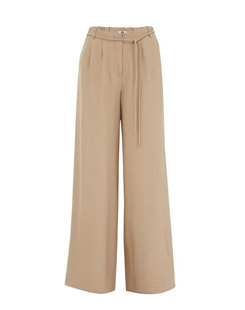 WE Fashion Bukser med lægfolder  lysebrun