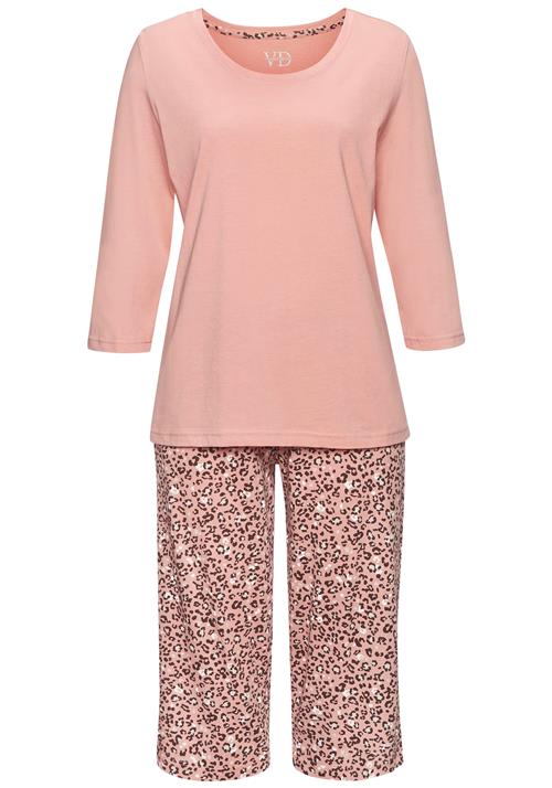 VIVANCE Pyjamas  lyserød / sort / hvid