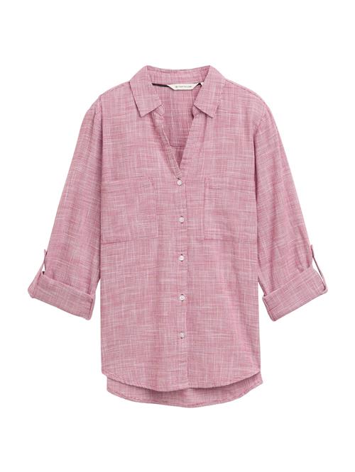 TOM TAILOR Bluse  mørk pink / hvid