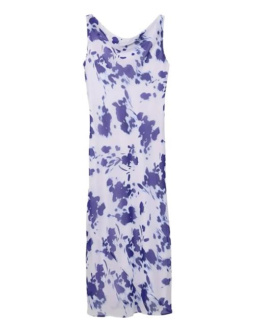 Calvin Klein | Printed Chiffon Sl Cowl Neck Max | L