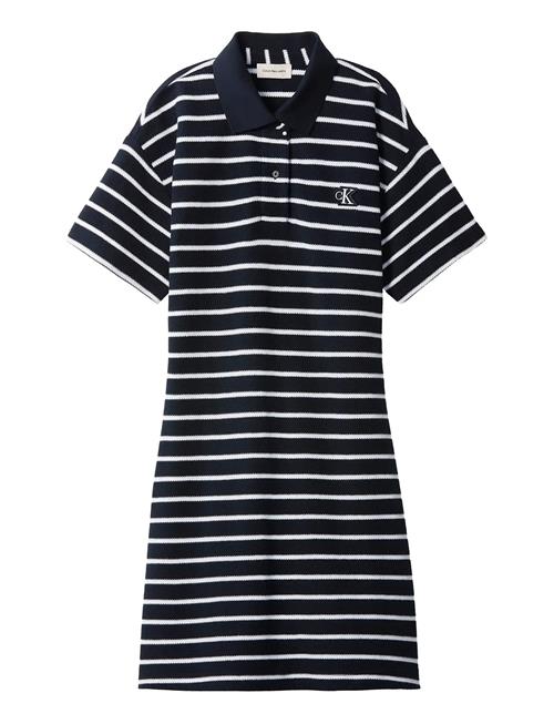 Calvin Klein Jeans | Ss Striped Pique Polo Mini Dress | S
