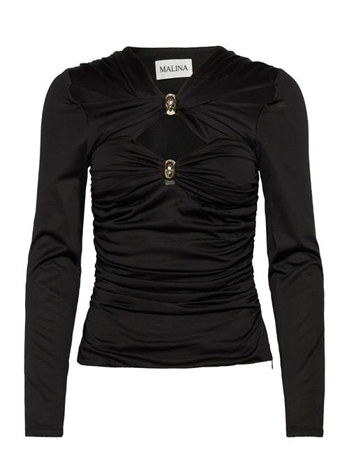 Malina | Amela Embellished Long Sleeve Jersey Top | M