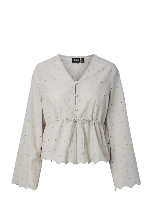 Pieces | Pcarmorine Ls Embroderi Top Wvn | M
