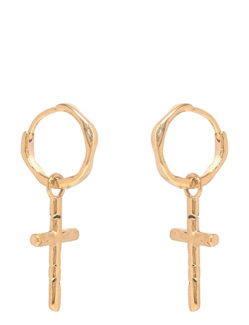 Samie | Cross - Earrings Gold-Plated | PAIR
