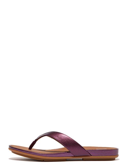 FitFlop | Gracie Metallic-Leather Flip-Flops | 42