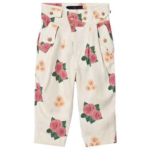 The Animals Observatory Camel Twill Bukser White Flowers White Flowers 2 Y  Hvid  2 år  kvinde