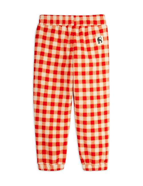 Mini Rodini Gingham Fleece-bukser  Red 104/110 cm  Rød  104/110 cm  mand