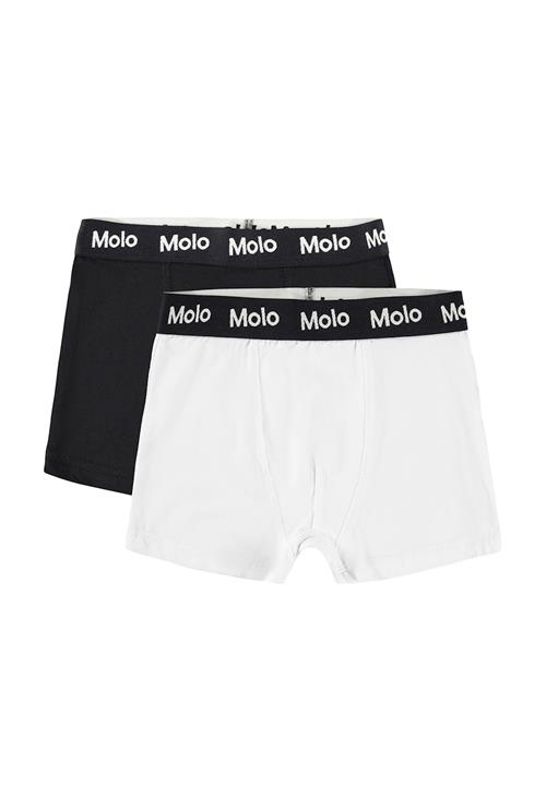 Molo 2-pak Justin Boxer Trusser Black/White Black White 110/116 cm  Sort  110/116 cm  mand