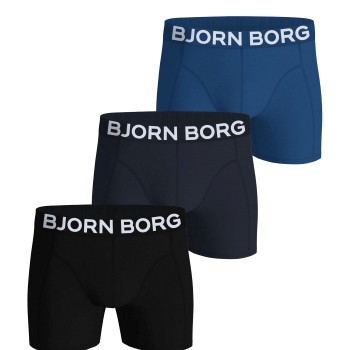 Björn Borg 3P Organic Cotton stretch Boxer Sort/Blå Medium Herre