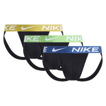 Nike 3P Dri-Fit Essential Micro Jockstrap Sort/Grøn polyester Medium Herre