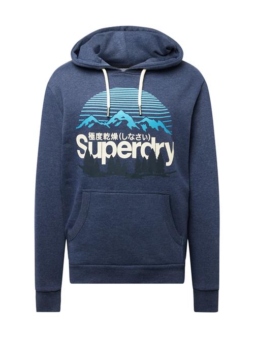 Superdry & Co Sweatshirt 'Great'  azur / blå-meleret / sort / hvid