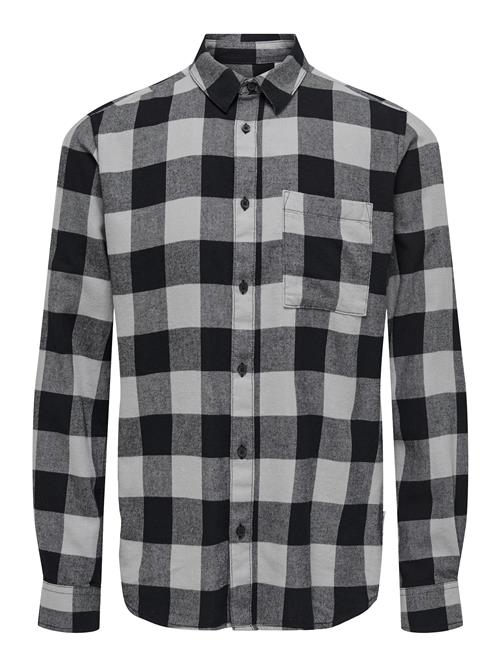 Only & Sons Skjorte 'ONSGudmundur'  antracit / greige