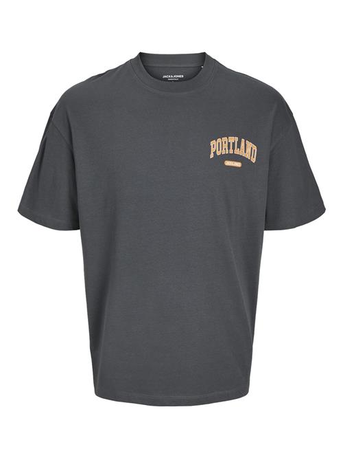 JACK & JONES Bluser & t-shirts 'Bradley'  grafit / orange / hvid