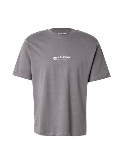 JACK & JONES Bluser & t-shirts 'JWHVESTERBRO'  mørkegrå / hvid