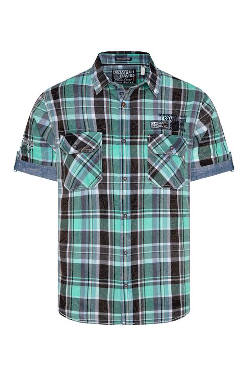 CAMP DAVID Skjorte  mint / jade / sort