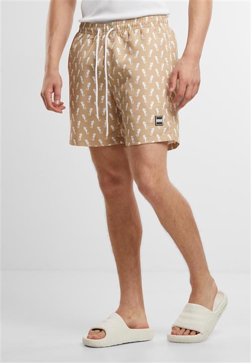 Urban Classics Badeshorts  mørkebeige / hvid