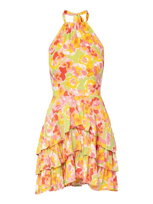 Laurella Kjole  grøn / orange / pink / rød