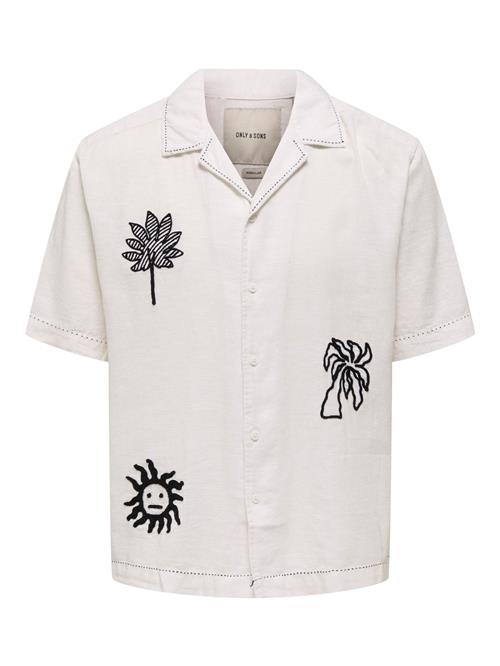 Only & Sons Skjorte 'ONSCaidenly'  sort / hvid